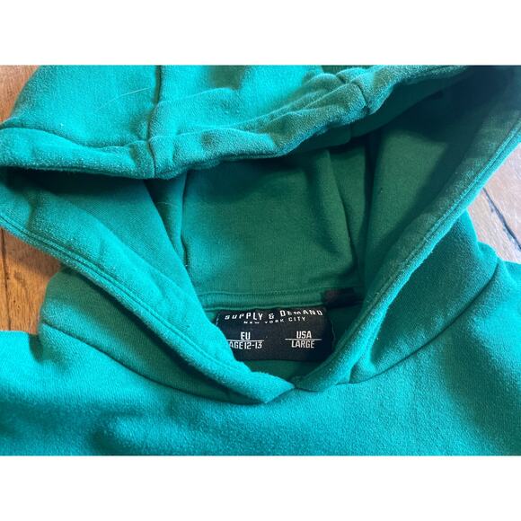 Supply and Demand Hoodie Sweatshirt Green Multicolor Graphics Youth Large - Picture 4 of 5